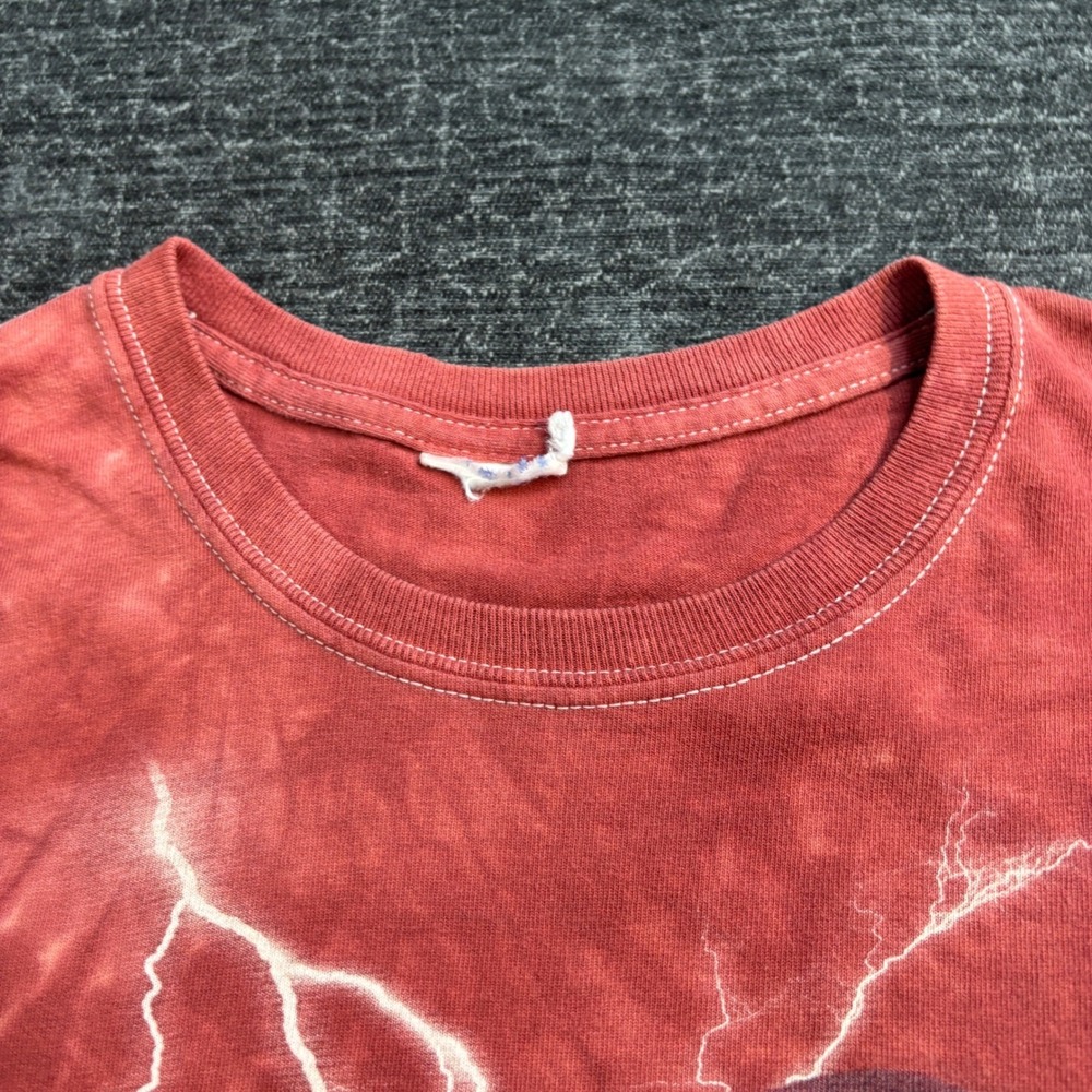 The Mountain American Flag Lightning Tie Dye Red T-Shirt Mens Small 2002 Vintage - Picture 4 of 7